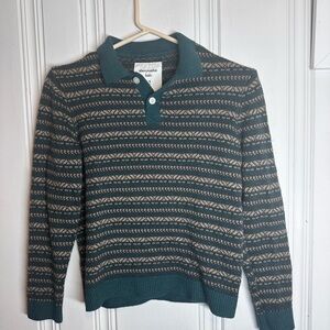 Abercrombie Kids Green and Beige Patterned Sweater